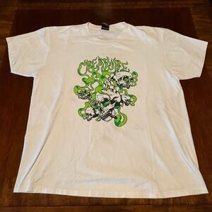 Creature Skateboards Skull Graphic T Shirt XL Green Horror Skate Tee